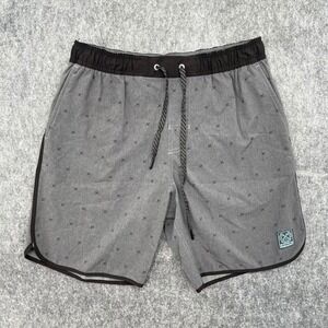 Dixxon Shorts Mens Small Gray Board Drawstring Swim Hammer Wrench Pattern